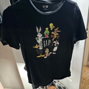GAP Black Short Sleeve Cartoon Tee